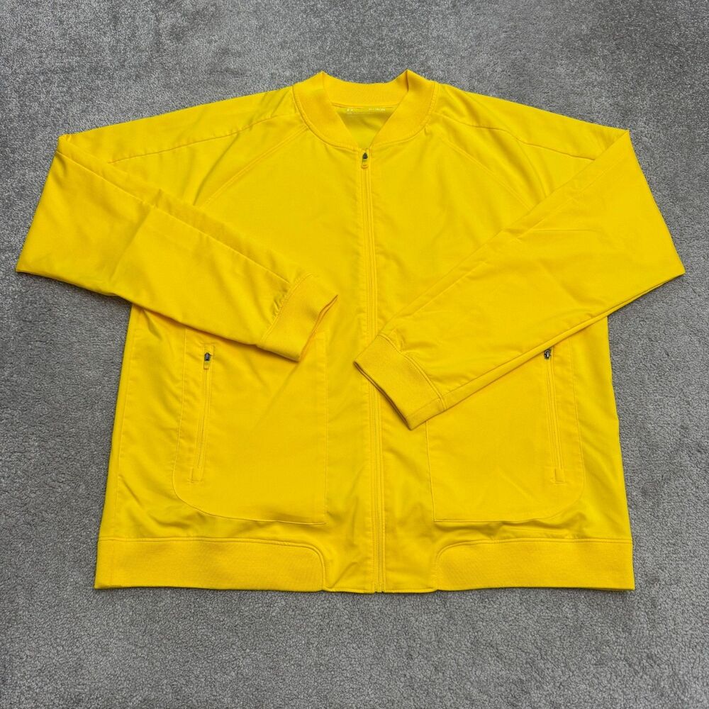 Under Armour Curry Undrtd Warmup Bomber Full Zip Jacket Mens XL Yellow Active